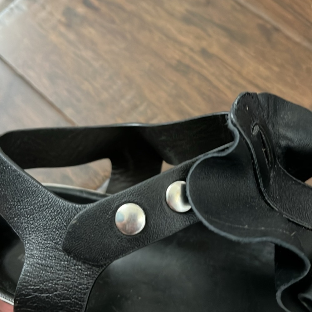 Isabel Marant Black Leather Sandals 37 - Picture 7 of 8